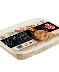 Migas con chistorra y panceta